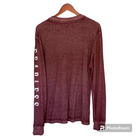 Never Surrender Live Fast American Customs Long Sleeve Shirt Thermal Men's M Red - Picture 2 of 11